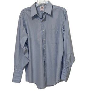 Brooks Brothers Blue Traditional Fit French Cuffs Dress Shirt Mens Size 16.5/33